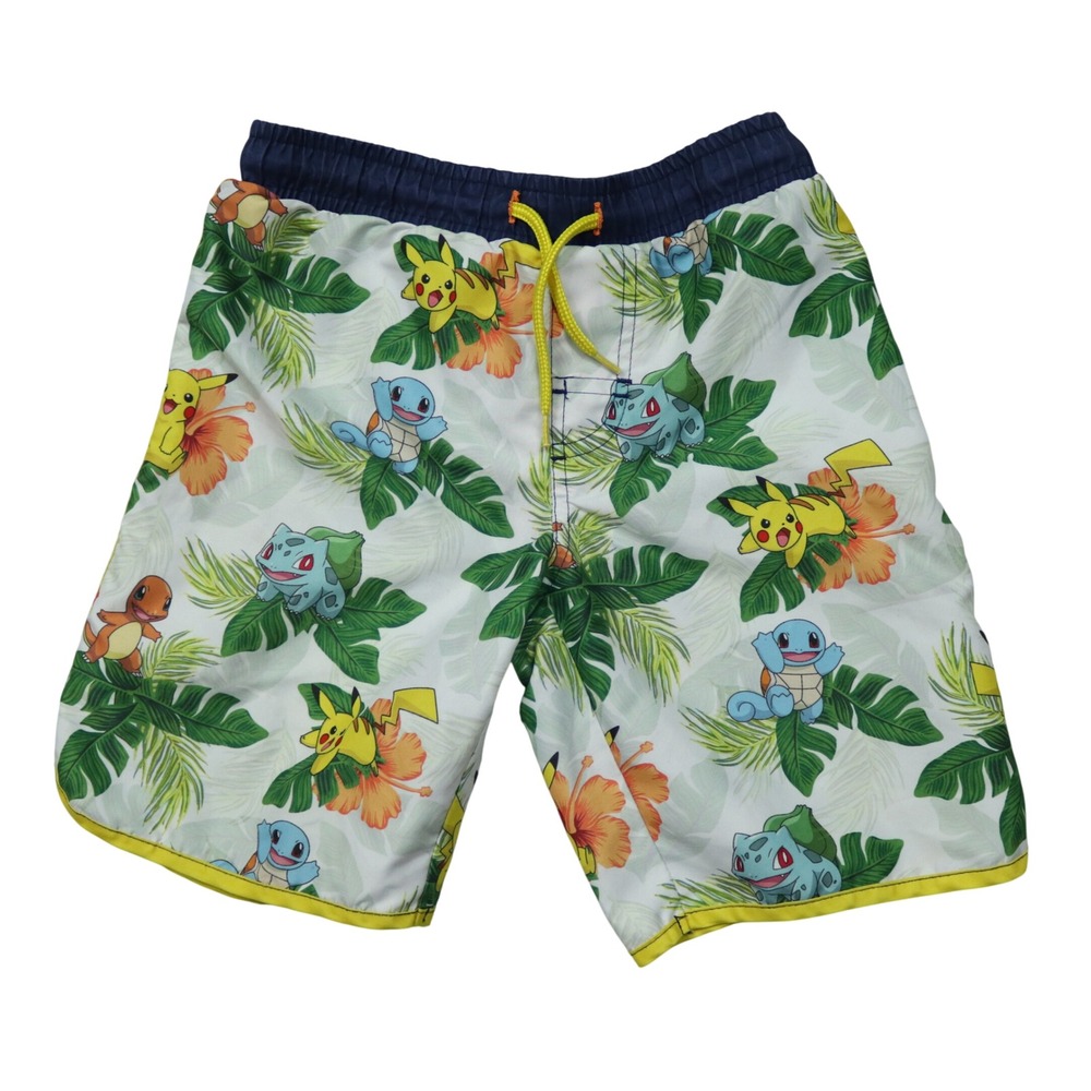 Pokemon Tropical Swim Trunks Shorts Boys Size 6/7 Pikachu